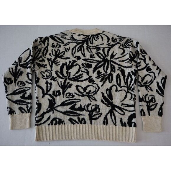by Anthropologie Women's Sz XS Blue Motif Floral Pop Embroidered Sweater - Picture 2 of 9
